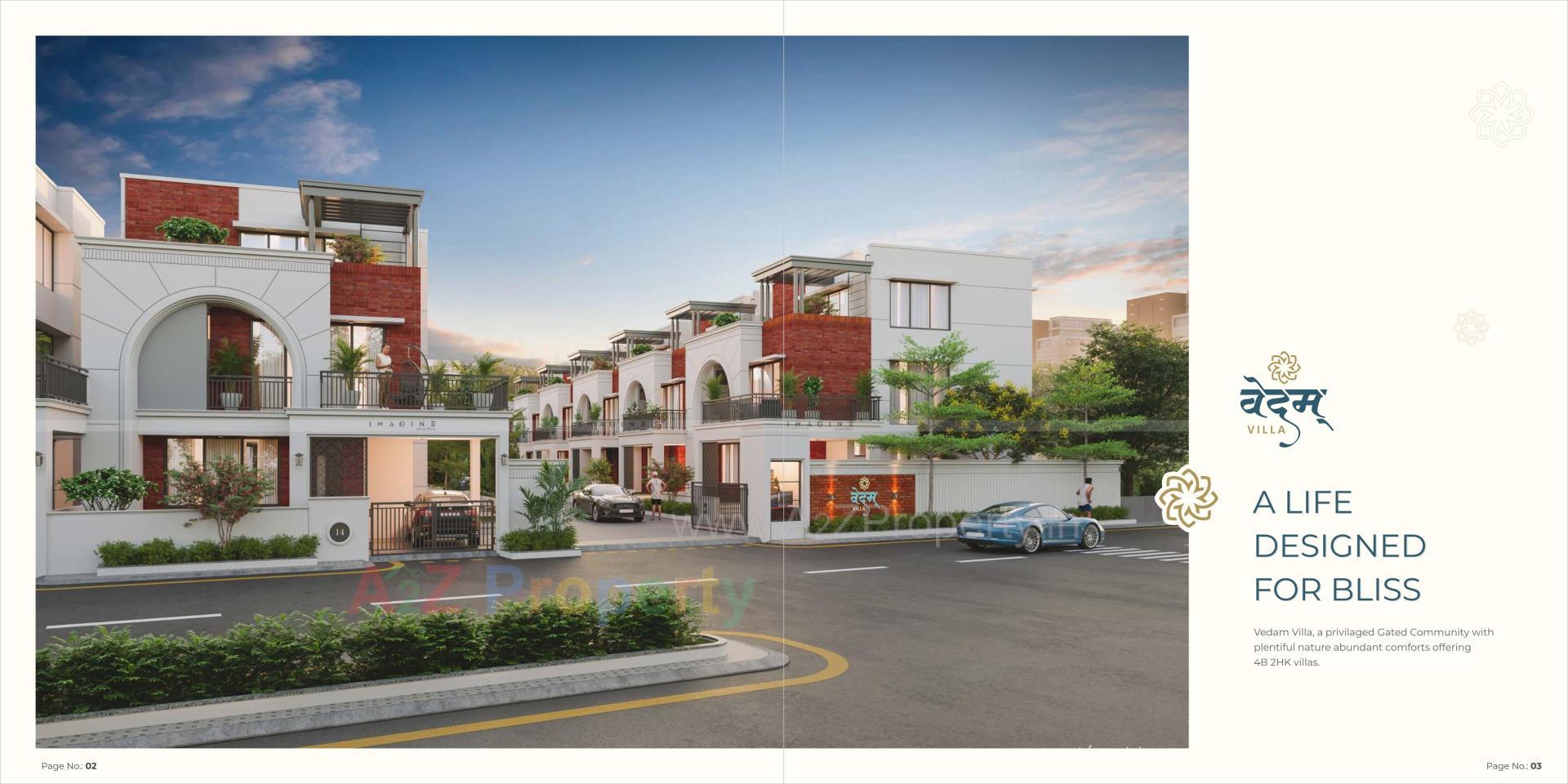 3D Elevation of real estate project Vedam Villa located at Sevasi, Vadodara, Gujarat