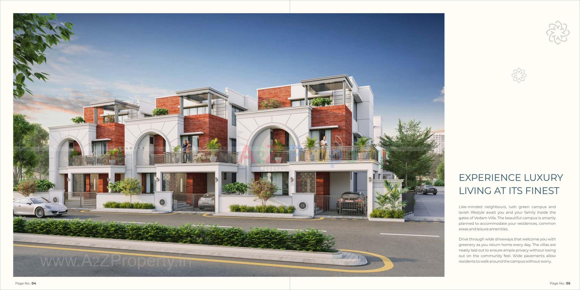 3D Elevation of real estate project Vedam Villa located at Sevasi, Vadodara, Gujarat