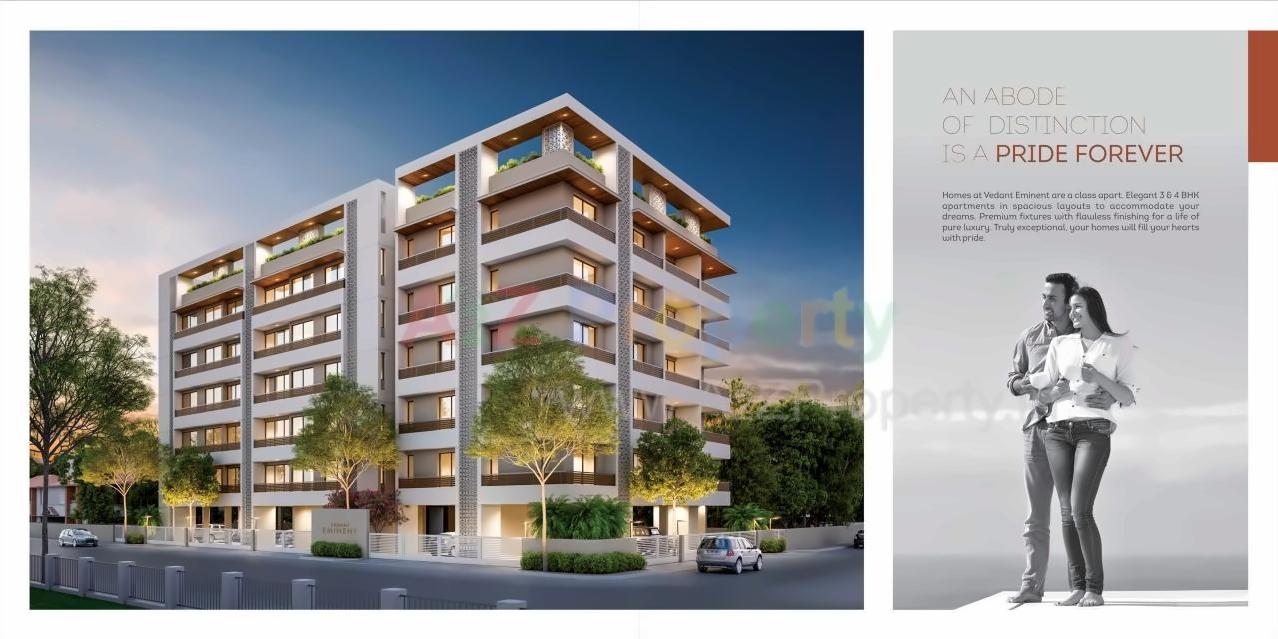 3D Elevation of real estate project Vedant Eminent located at Jetalpur, Vadodara, Gujarat