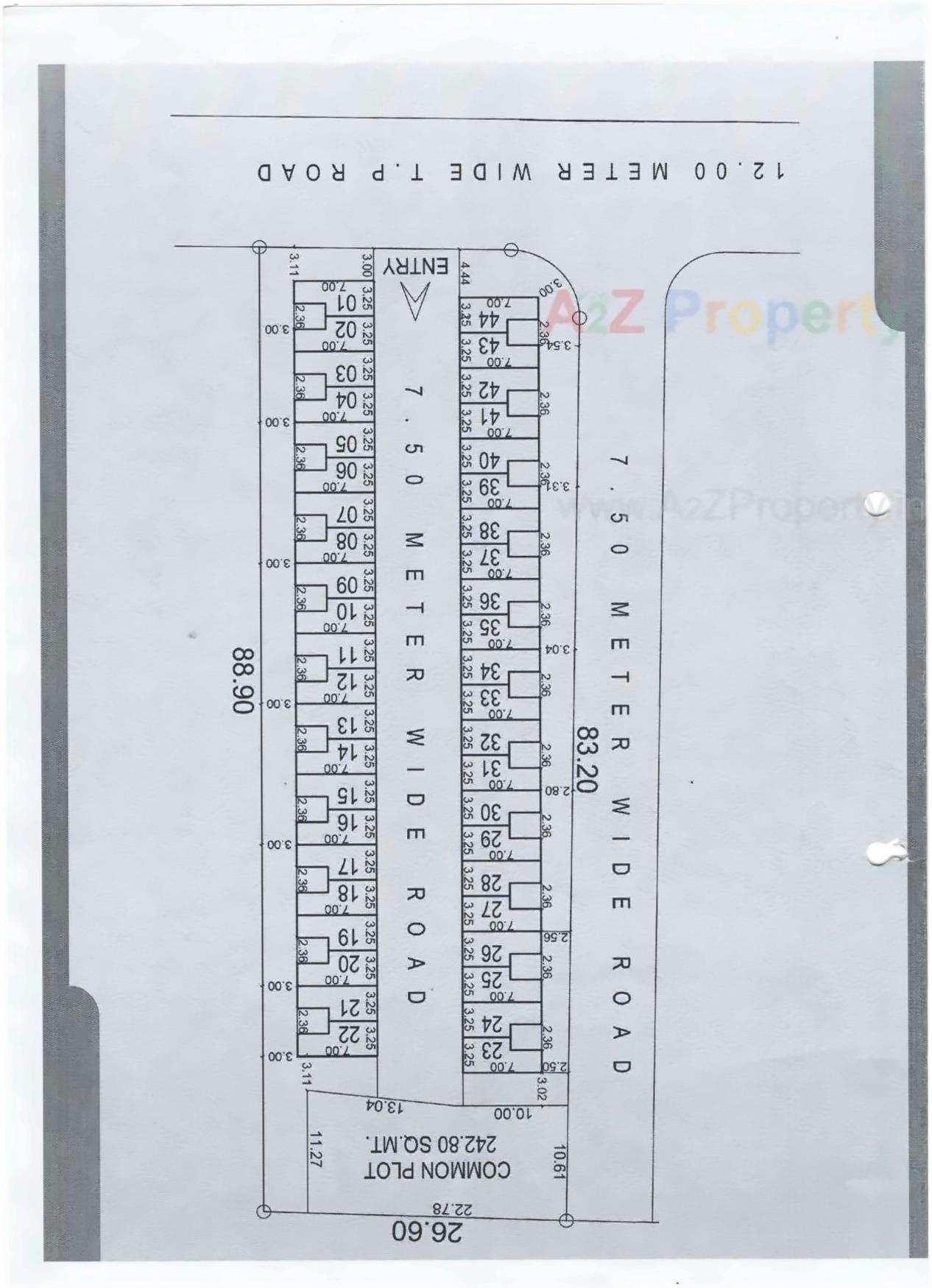 Layout of real estate project Veer Villa located at Sayajipura, Vadodara, Gujarat