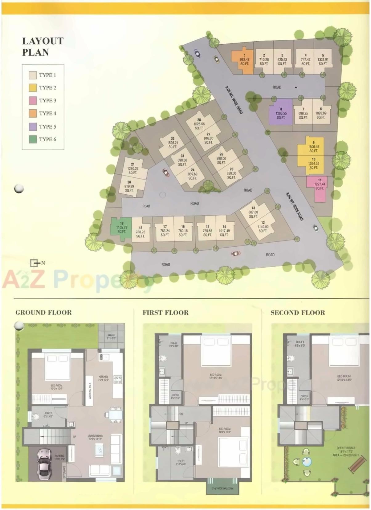Layout of real estate project Venice Bunglows located at Sayajipura, Vadodara, Gujarat