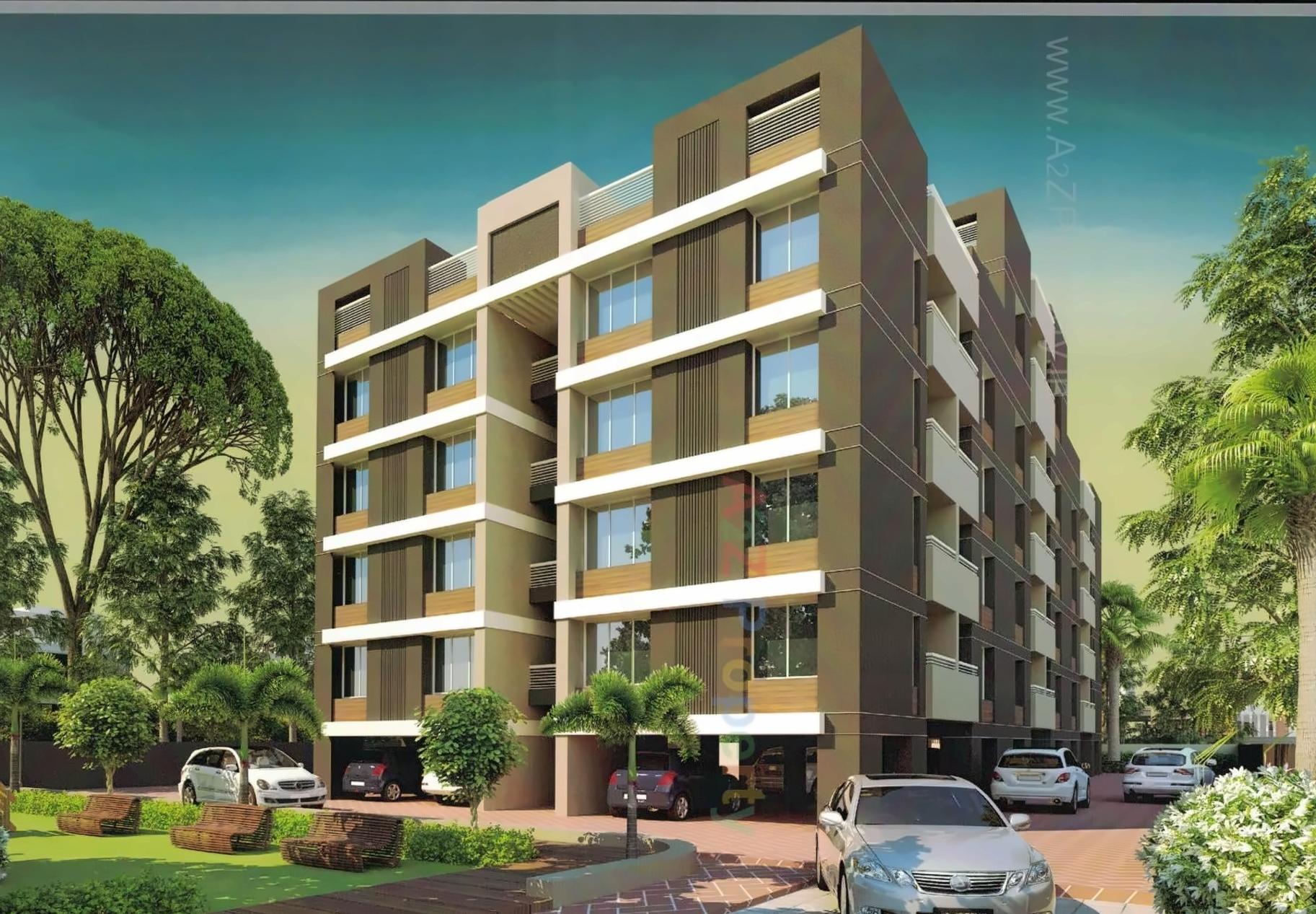 3D Elevation of real estate project Vhala Residency located at Karodiya, Vadodara, Gujarat