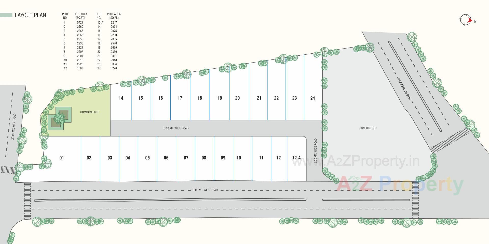Layout of real estate project Vicenza Greens located at Talsat, Vadodara, Gujarat