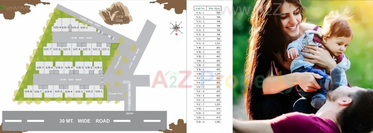 Layout of real estate project Viera Villas located at Sayajipura, Vadodara, Gujarat