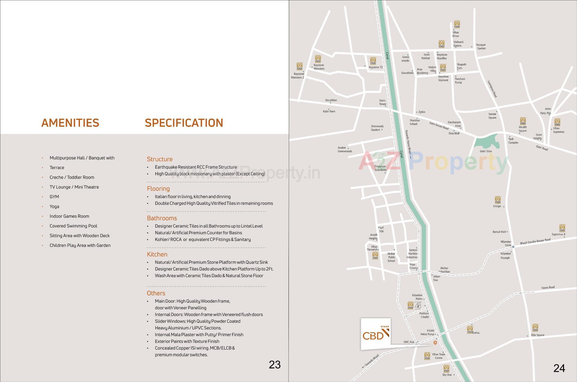  of real estate project Vihav Central Business District located at Bhayli, Vadodara, Gujarat