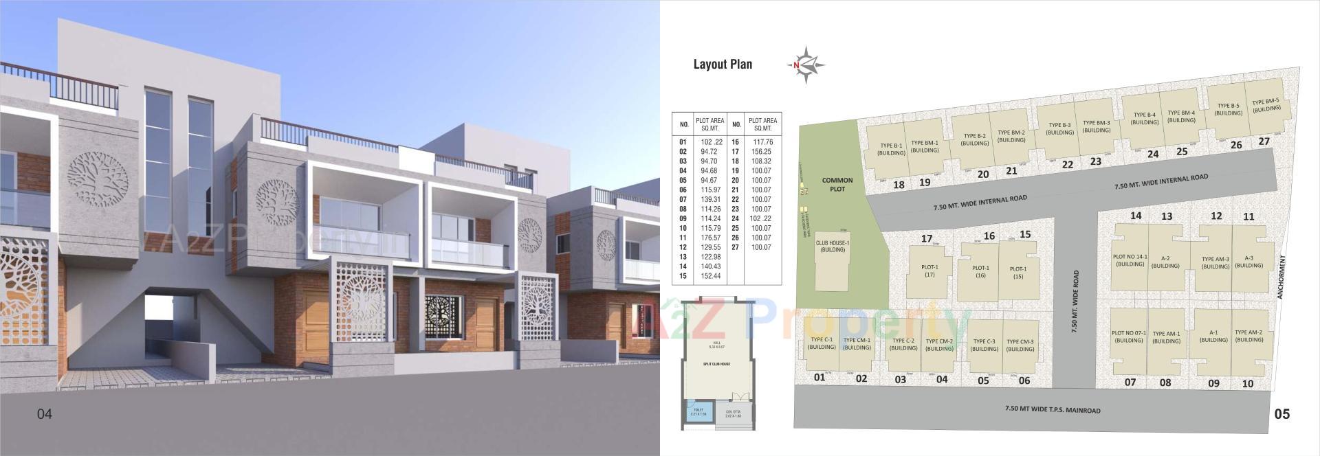 Layout of real estate project Vinayak Bungalows located at Bapod, Vadodara, Gujarat