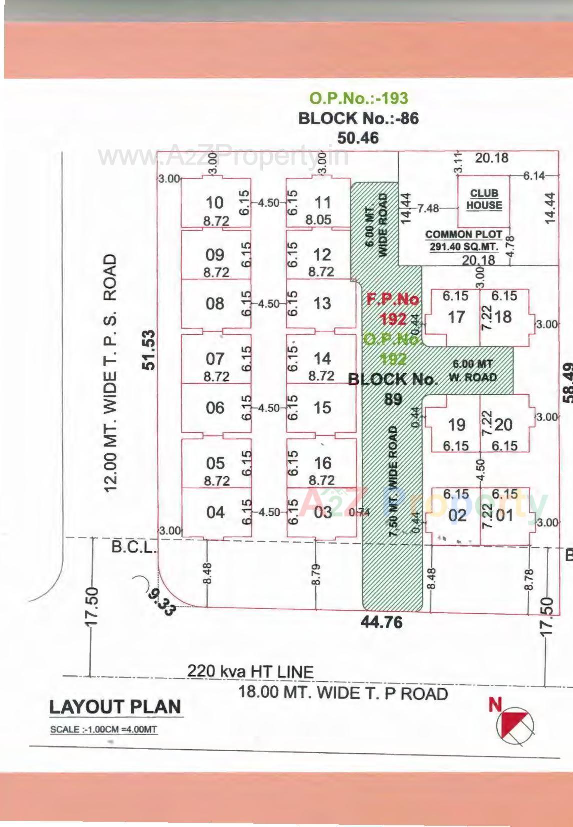 Layout of real estate project Vinayak Villa located at Kapurai, Vadodara, Gujarat