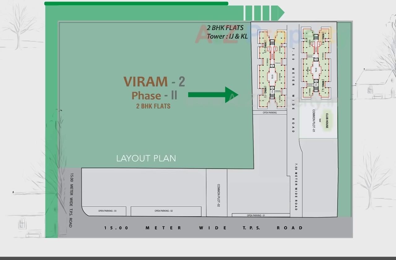 Layout of real estate project Viram located at Vadsar, Vadodara, Gujarat