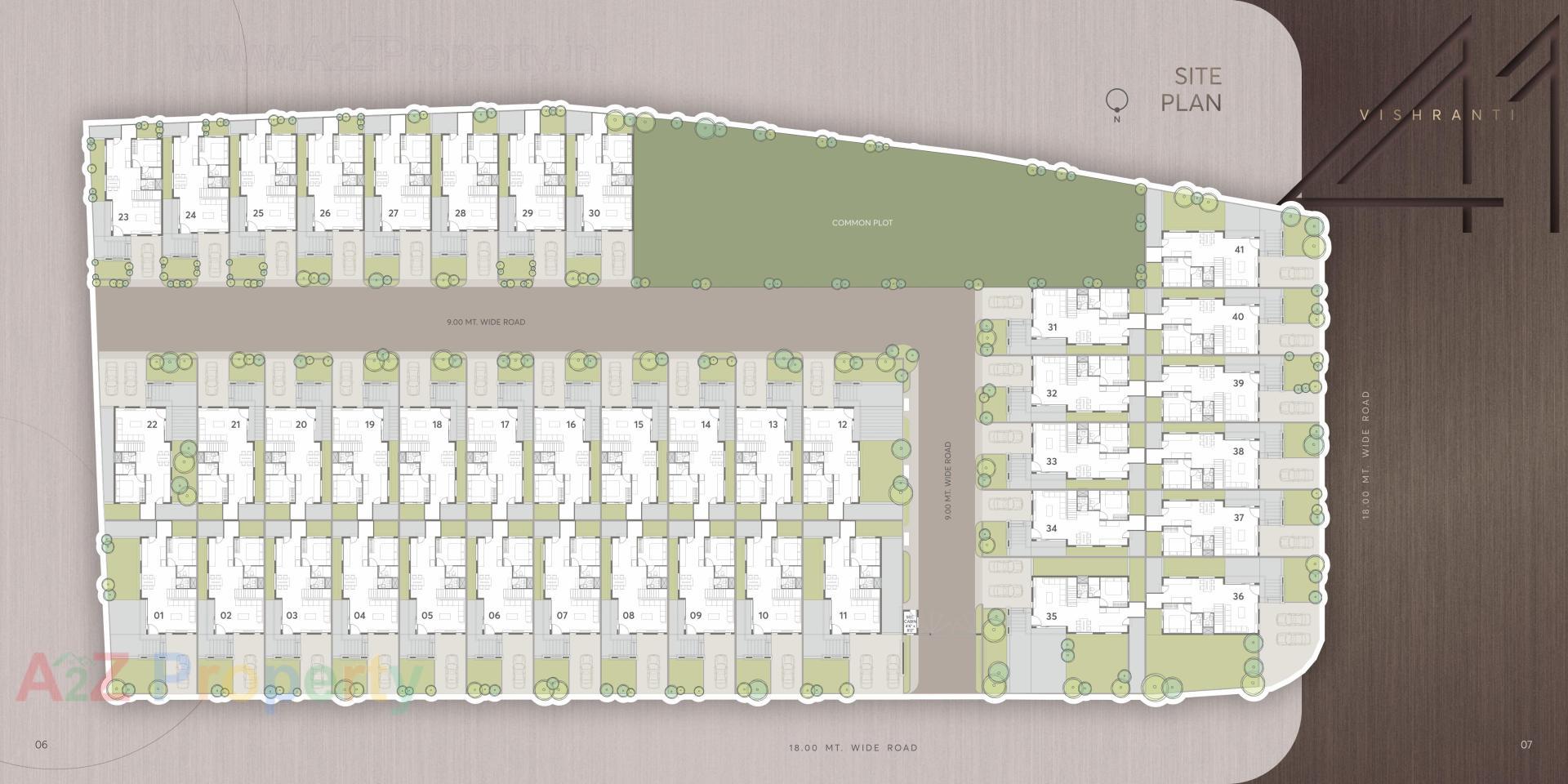Layout of real estate project Vishranti located at Gorwa, Vadodara, Gujarat