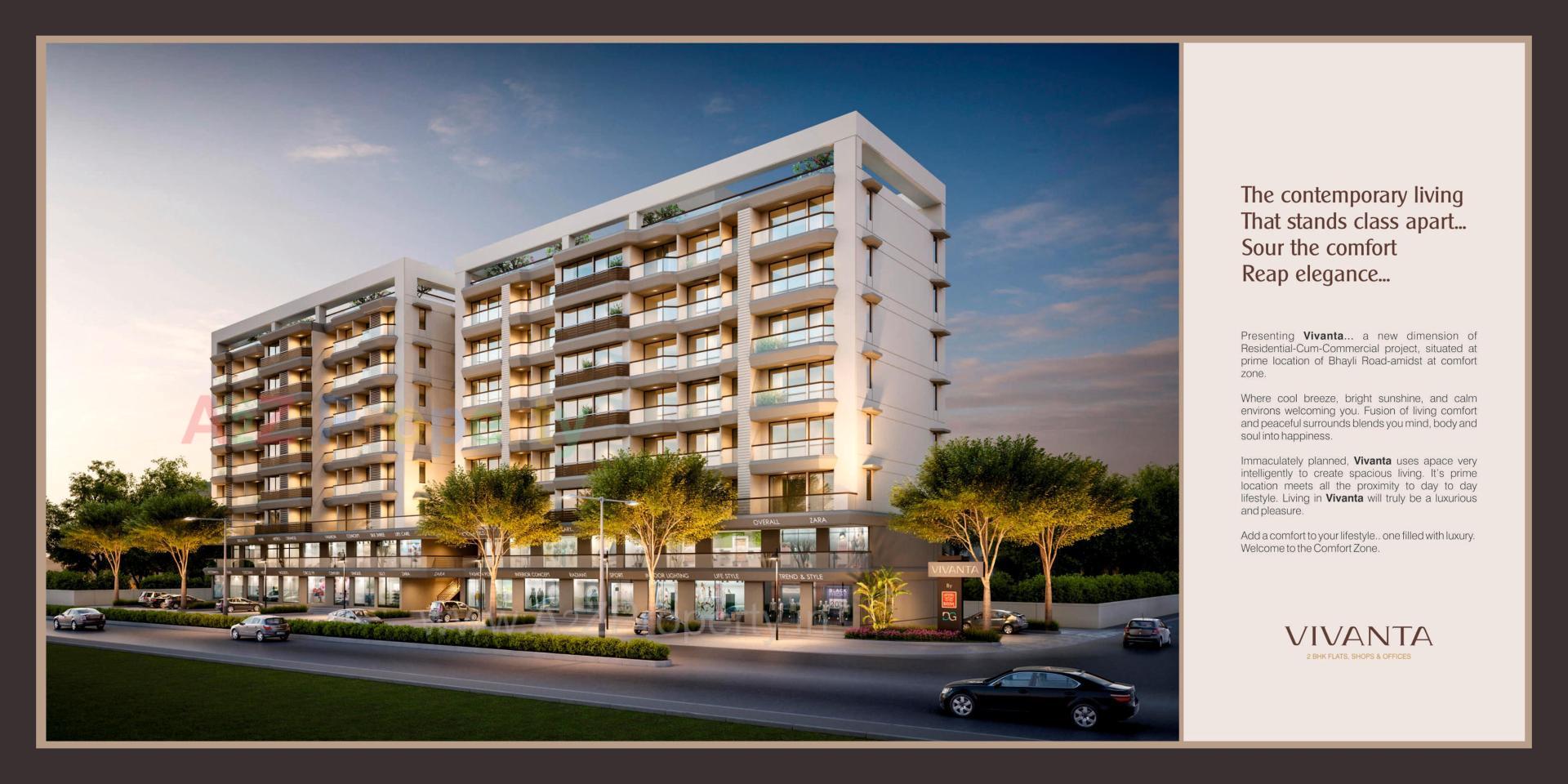 3D Elevation of real estate project Vivanta located at Vadodara, Vadodara, Gujarat