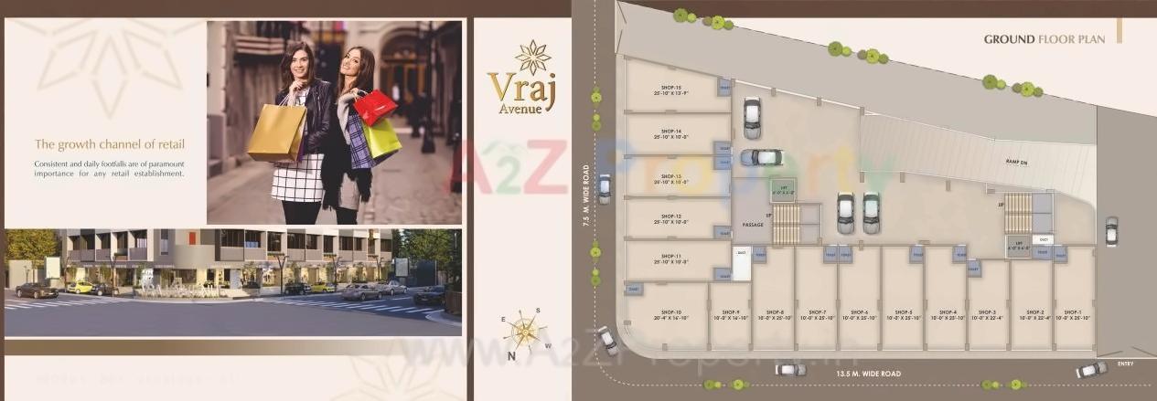 Layout of real estate project Vraj Avenue located at Bapod, Vadodara, Gujarat