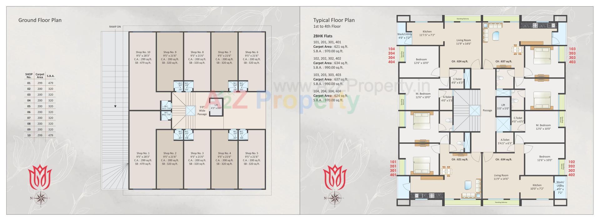 Layout of real estate project Vraj Avenue located at Kasba, Vadodara, Gujarat