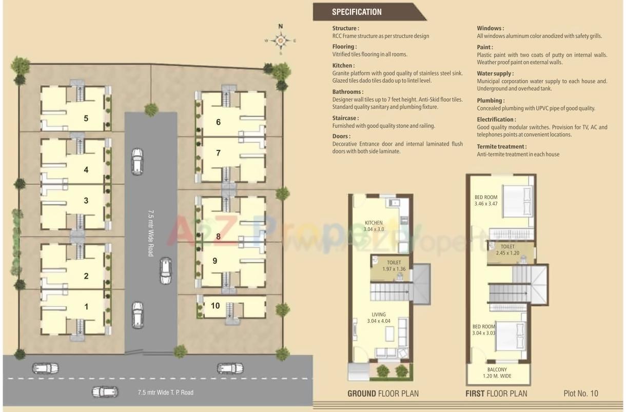 Layout of real estate project Vraj Bhoomi Bungalows located at Danteshwar, Vadodara, Gujarat