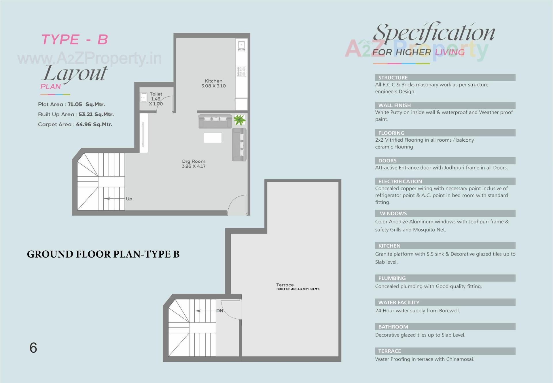 Layout of real estate project Vraj Vihar Tenament located at Navapura, Vadodara, Gujarat