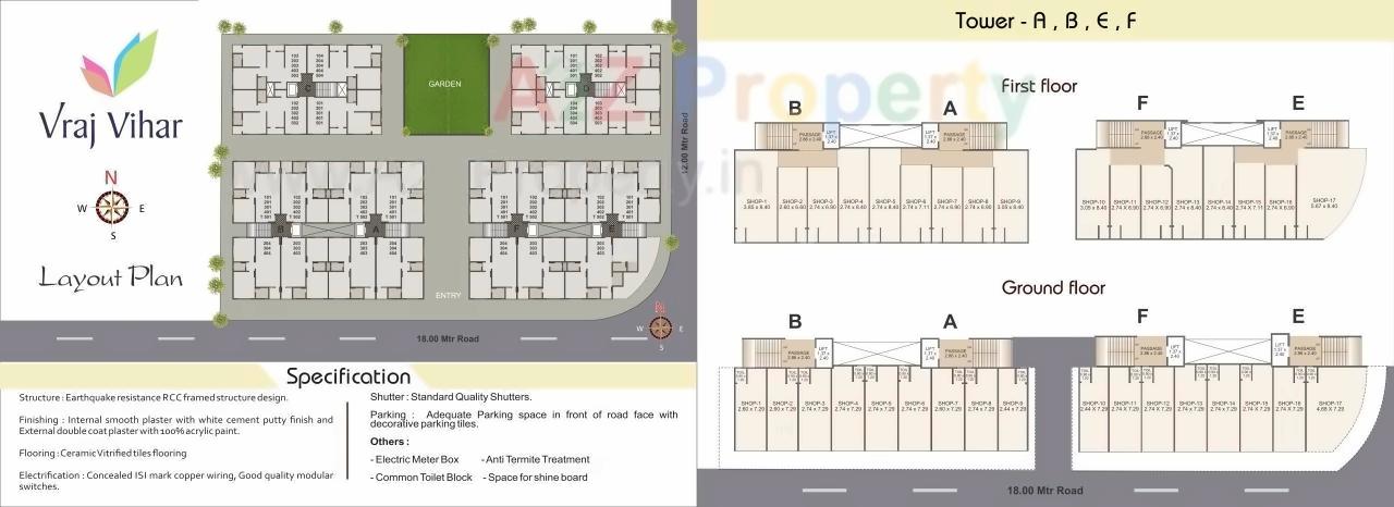 Layout of real estate project Vraj Vihar located at Bill, Vadodara, Gujarat