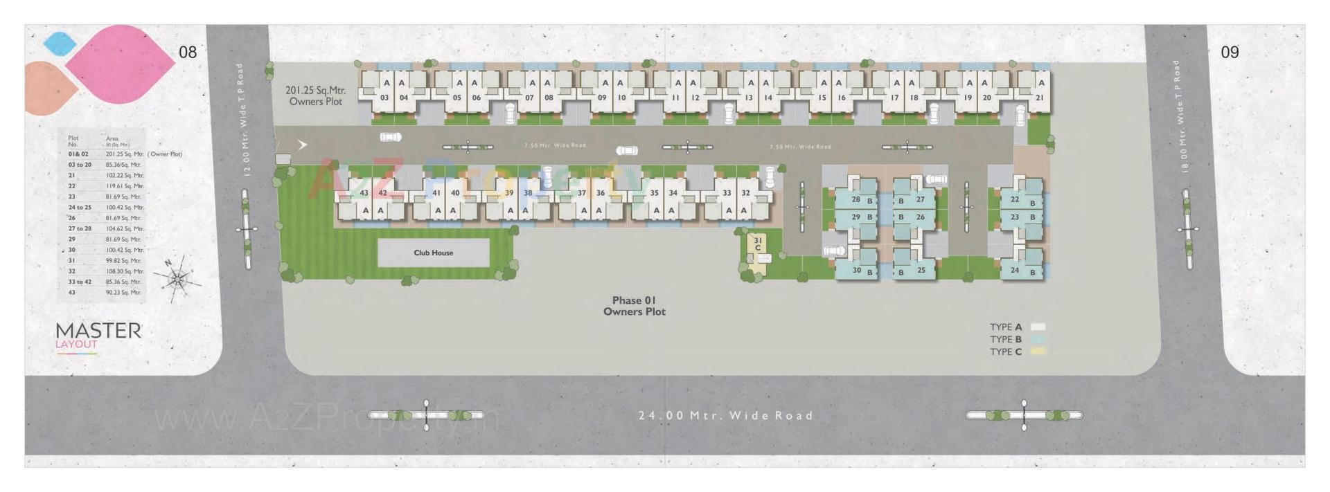 Layout of real estate project Vraj Vihar located at Kapurai, Vadodara, Gujarat