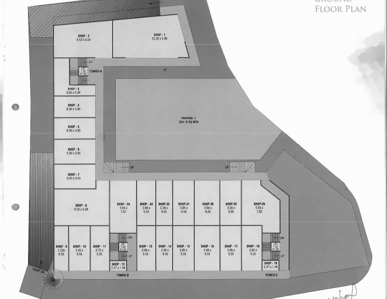 Layout of real estate project Vraj Vihar located at Kasba, Vadodara, Gujarat