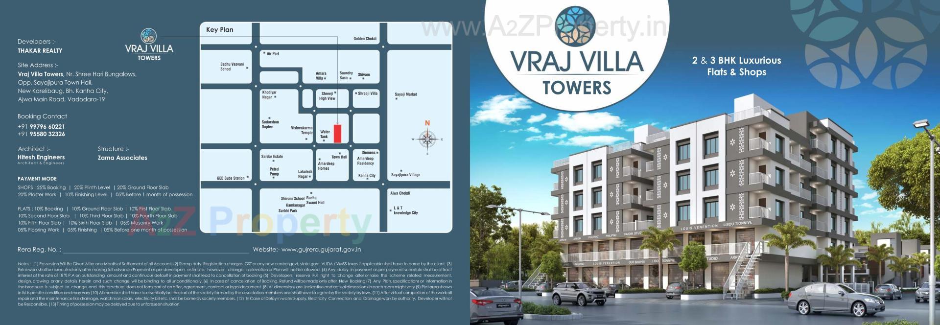 Layout of real estate project Vraj Villa Tower located at Sayajipura, Vadodara, Gujarat