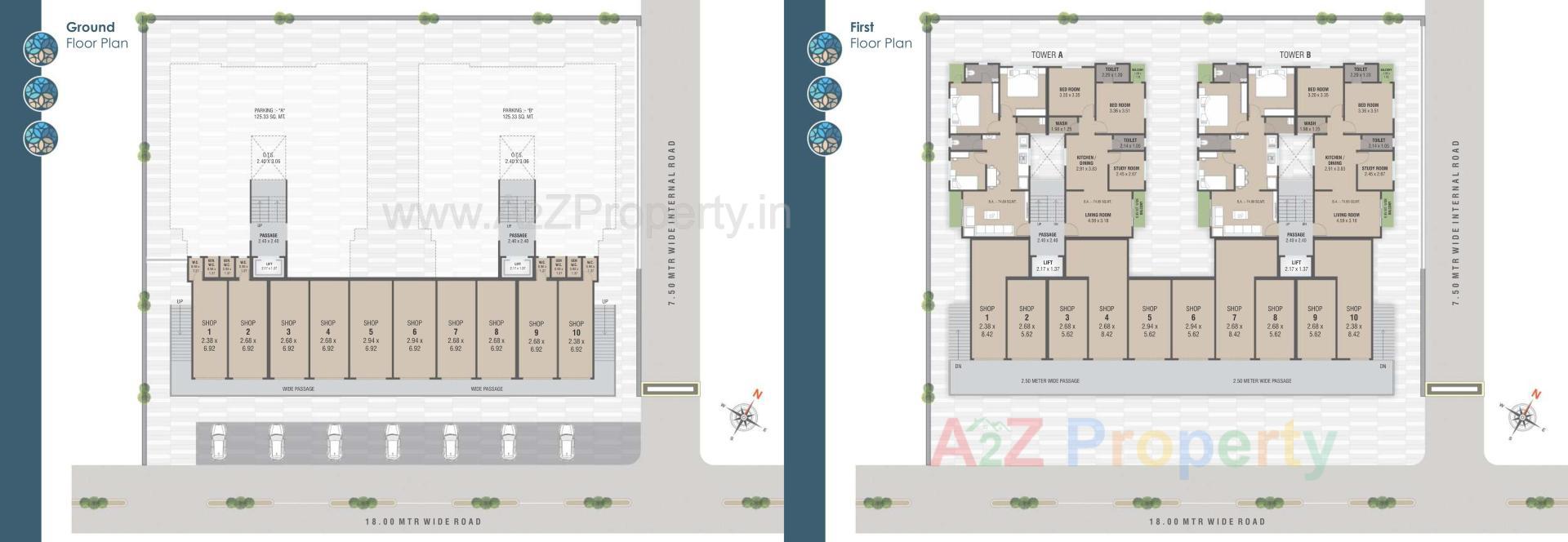 Layout of real estate project Vraj Villa Tower located at Sayajipura, Vadodara, Gujarat