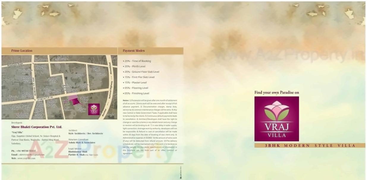  of real estate project Vraj Villa located at Bapod, Vadodara, Gujarat