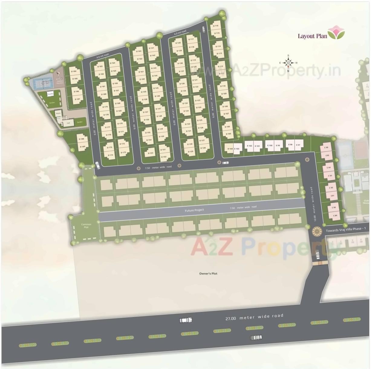 Layout of real estate project Vraj Villa located at Bapod, Vadodara, Gujarat