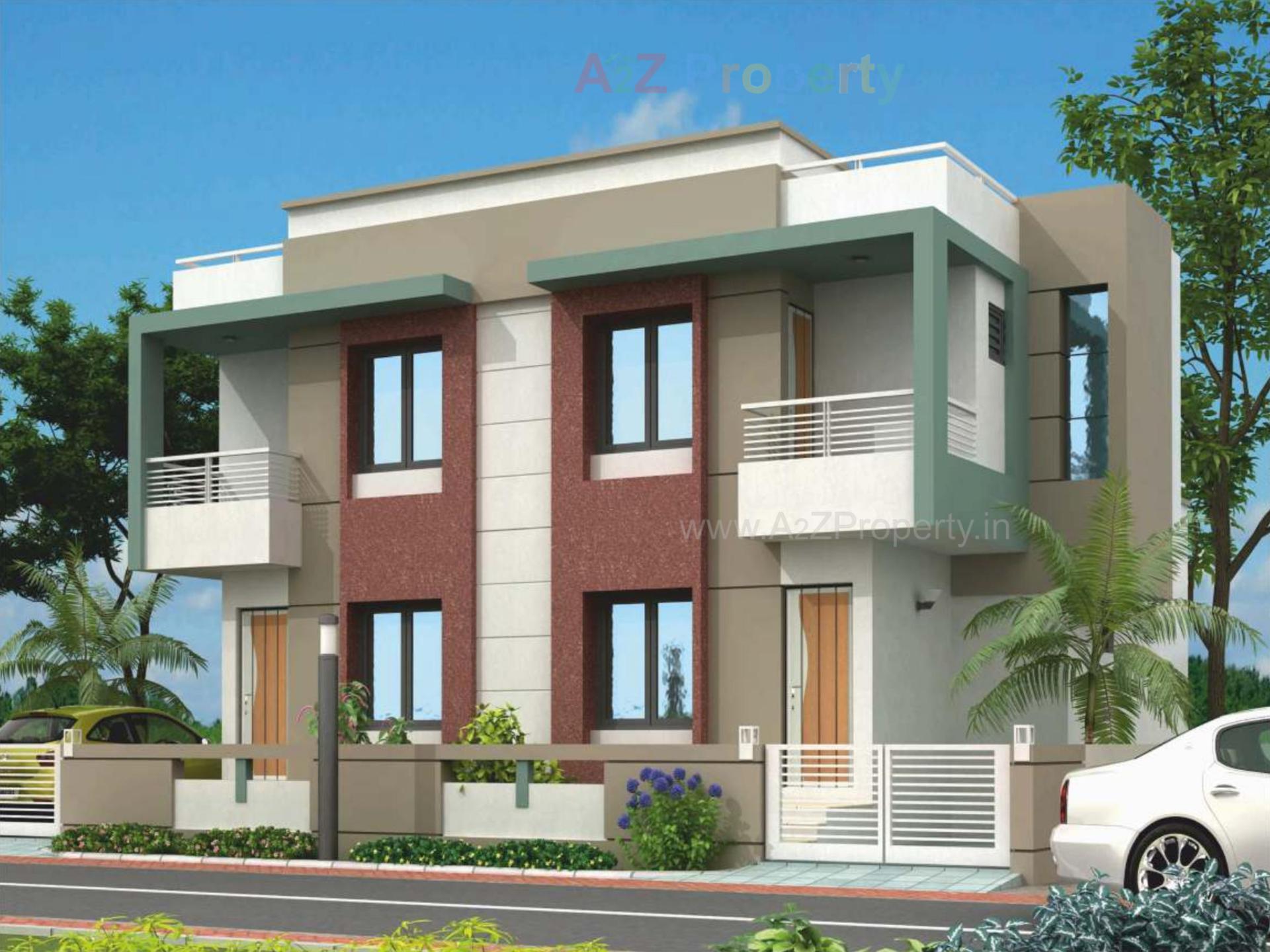 3D Elevation of real estate project Vrajbhumi Bunglows located at Koyali, Vadodara, Gujarat