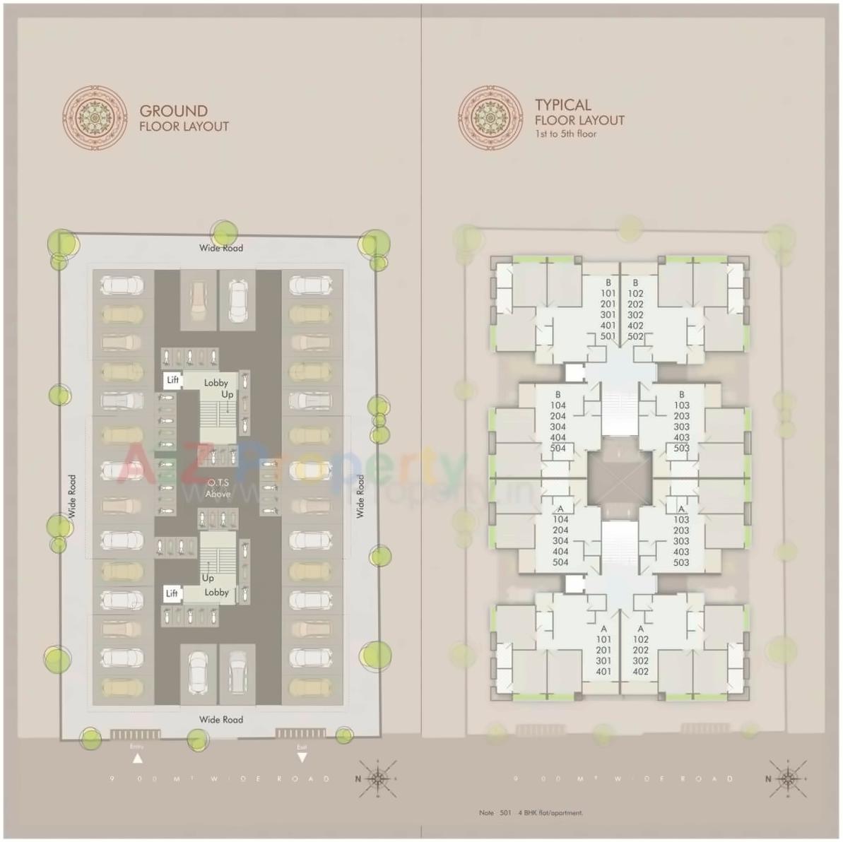 Layout of real estate project Vrajraj Flats located at Manjalpur, Vadodara, Gujarat