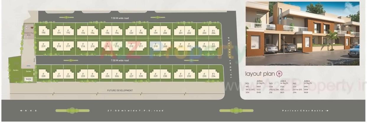 Layout of real estate project Vrajvilla located at Bapod, Vadodara, Gujarat