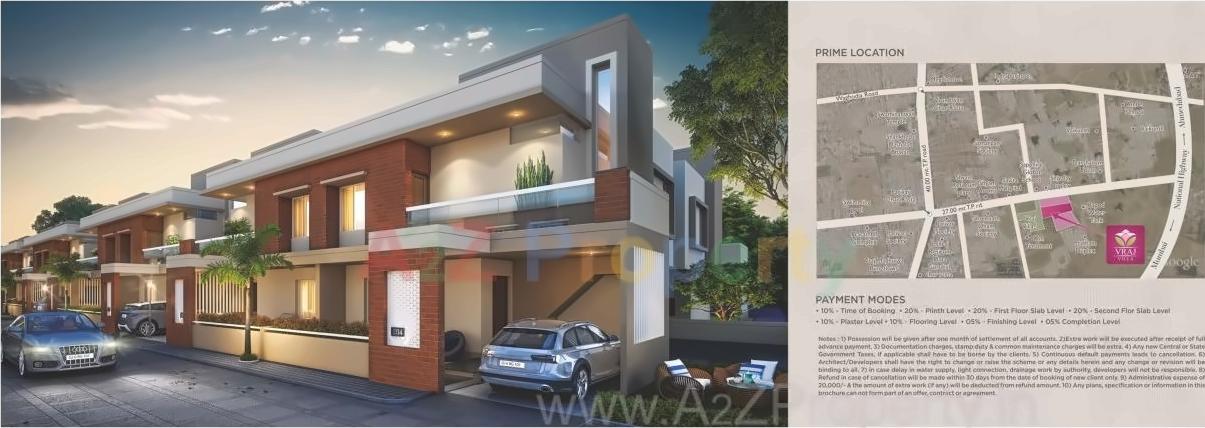 3D Elevation of real estate project Vrajvilla located at Bapod, Vadodara, Gujarat