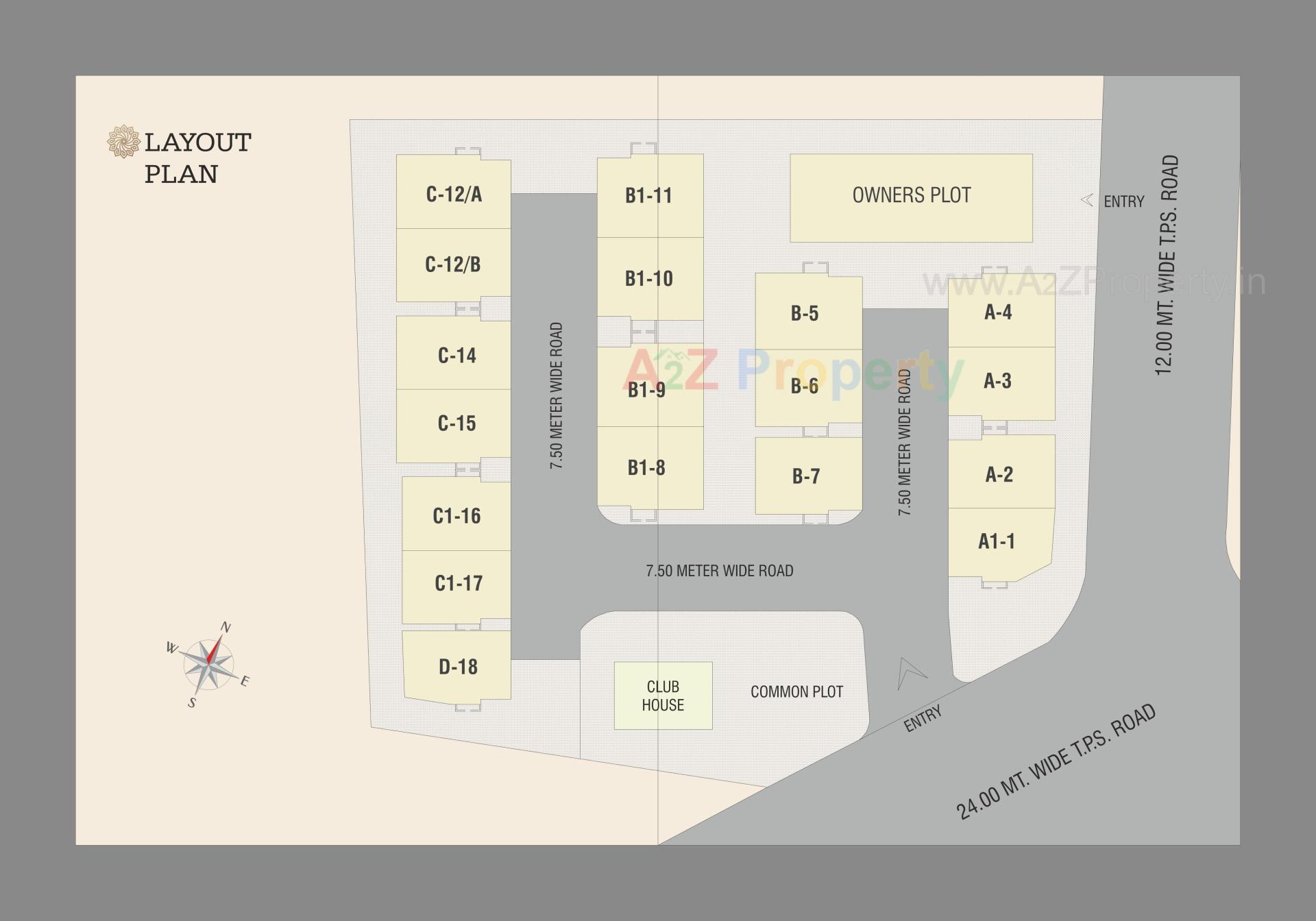 Layout of real estate project Vrund Palace located at Gotri, Vadodara, Gujarat