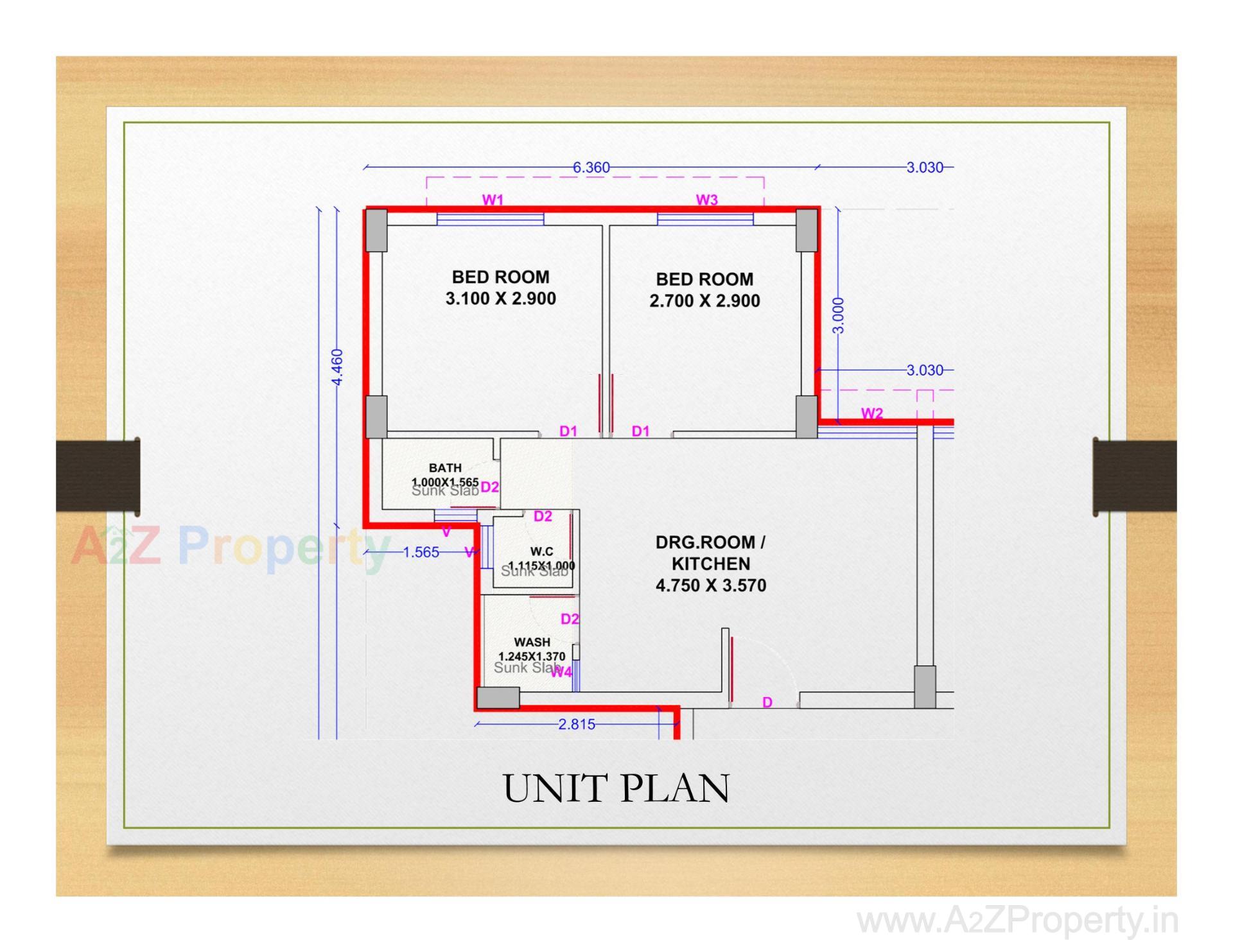 Layout of real estate project Vuda Pmay Bill Tp1fp located at Bill, Vadodara, Gujarat