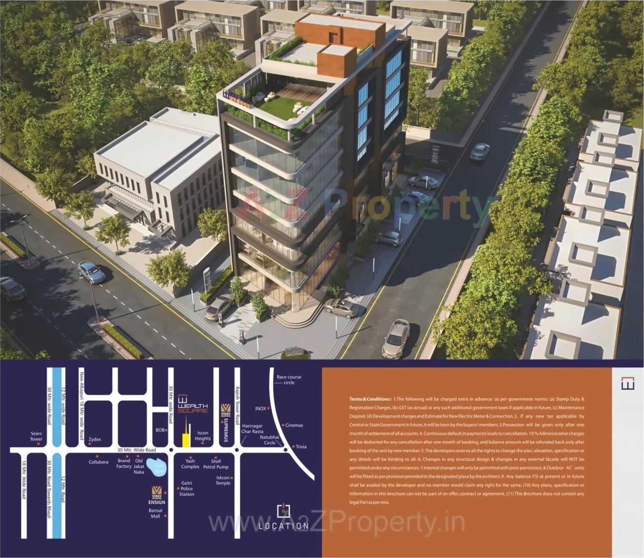 3D Elevation of real estate project Wealth Square located at Gotri, Vadodara, Gujarat