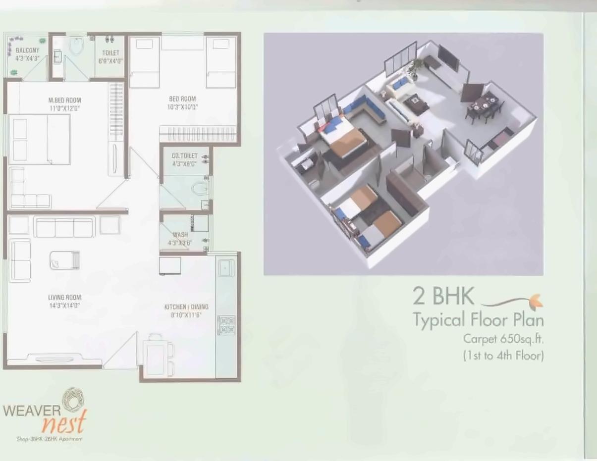 Layout of real estate project Weaver Nest   Tower located at Sayajipura, Vadodara, Gujarat