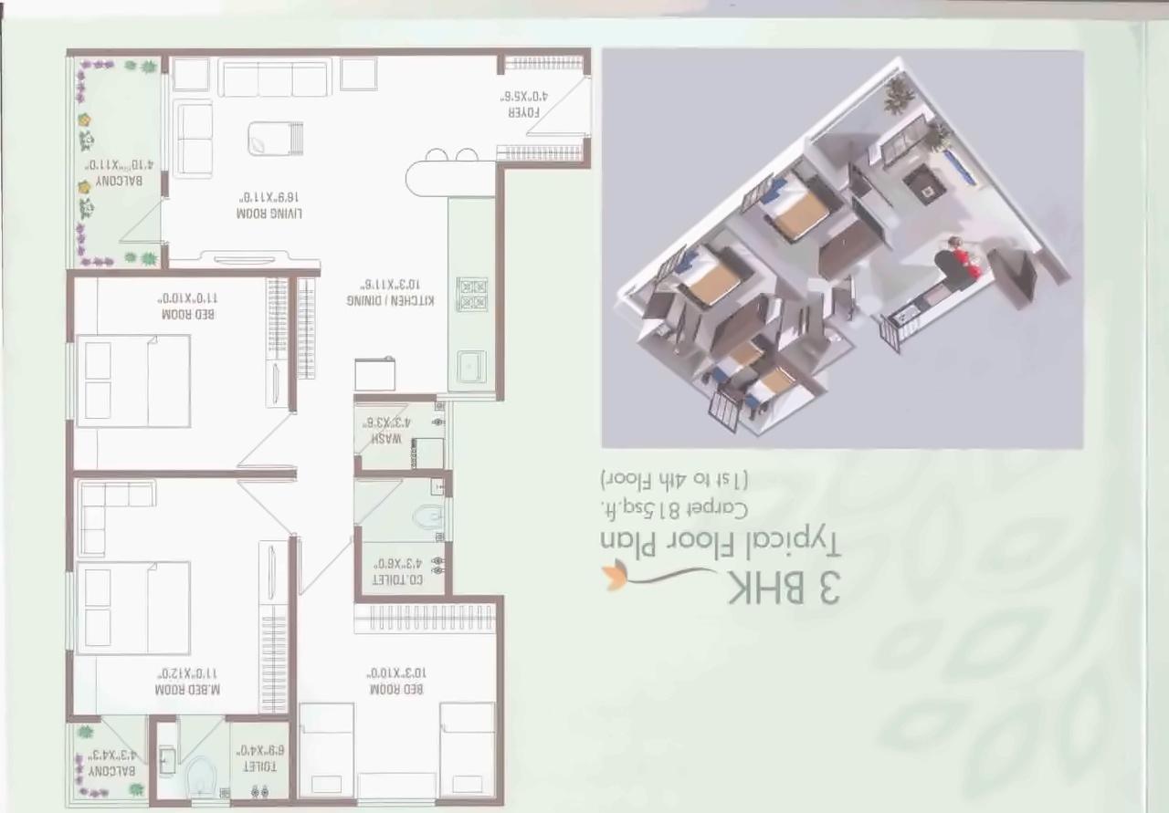 Layout of real estate project Weaver Nest   Tower located at Sayajipura, Vadodara, Gujarat