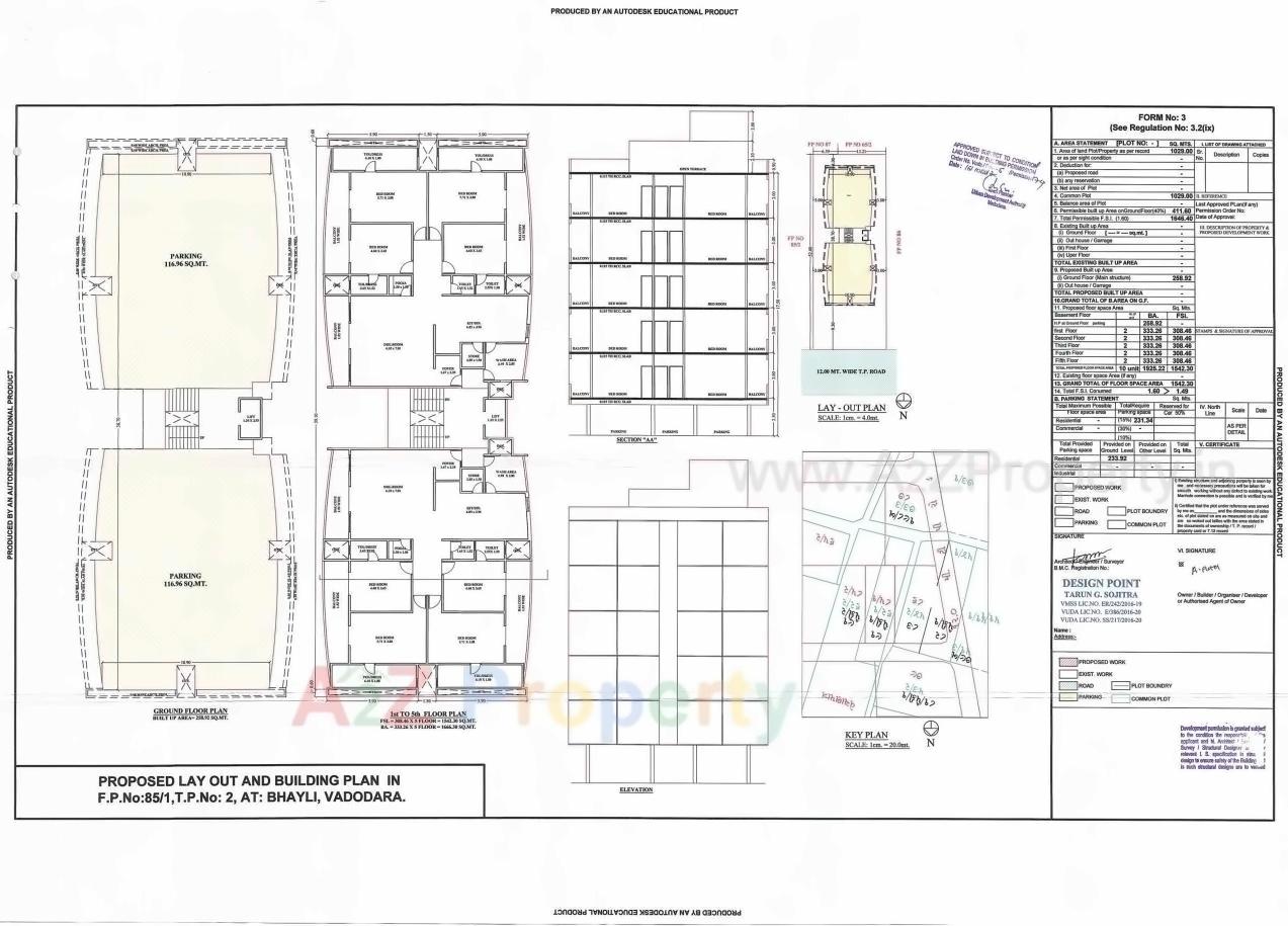 Layout of real estate project Western Height located at Bhayli, Vadodara, Gujarat