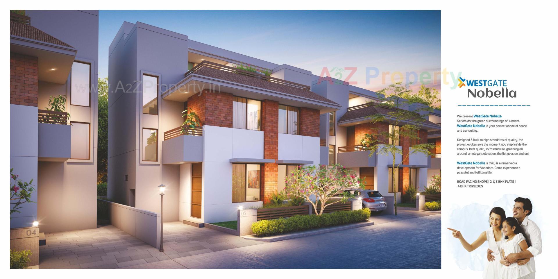 3D Elevation of real estate project Westgate Nobella located at Undera, Vadodara, Gujarat