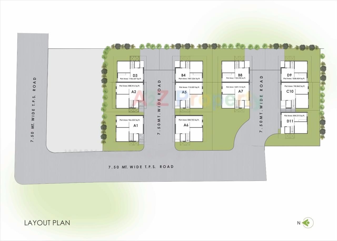 Layout of real estate project Wisteria located at Vadsar, Vadodara, Gujarat