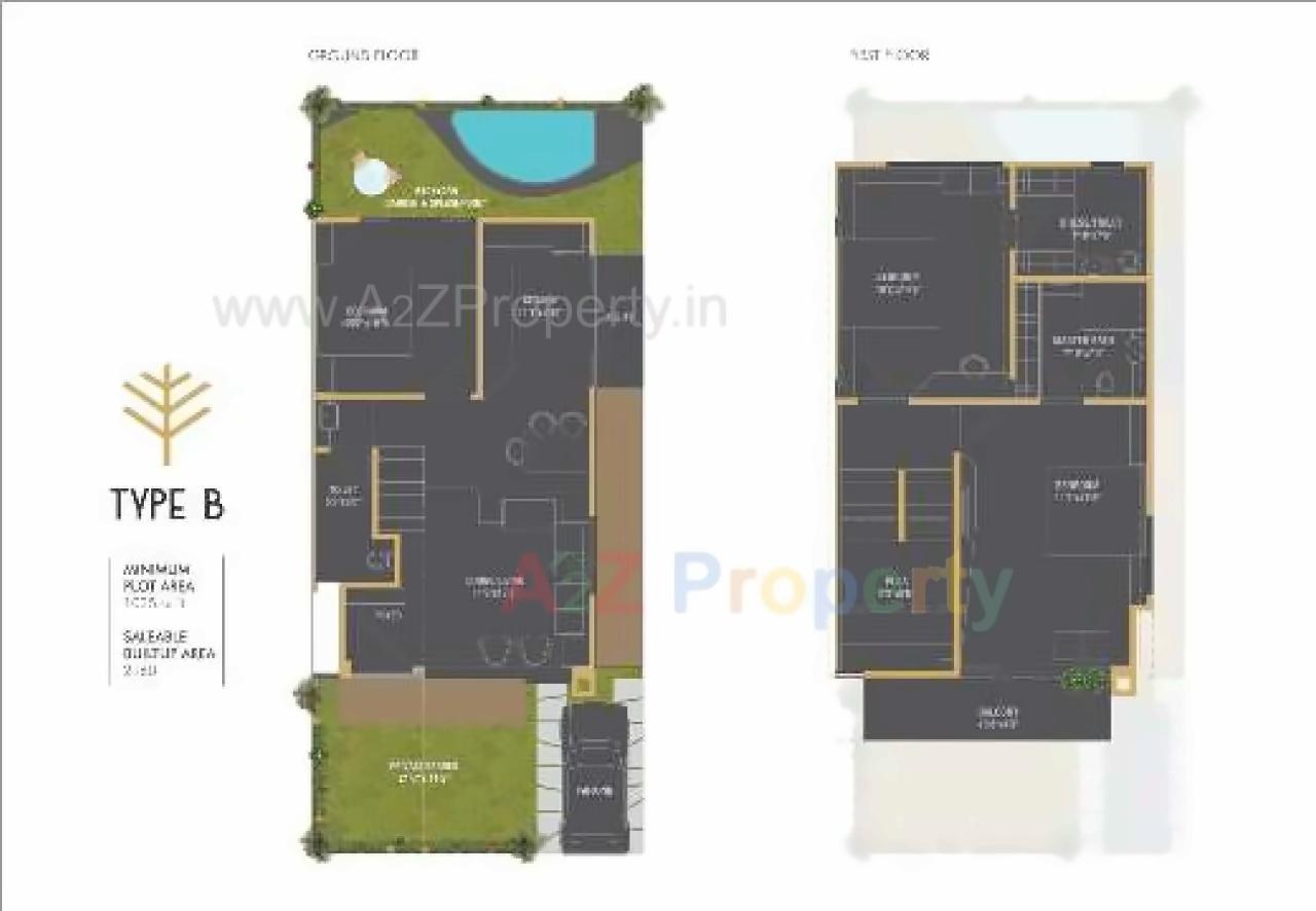 Layout of real estate project Woodscape located at Bill, Vadodara, Gujarat