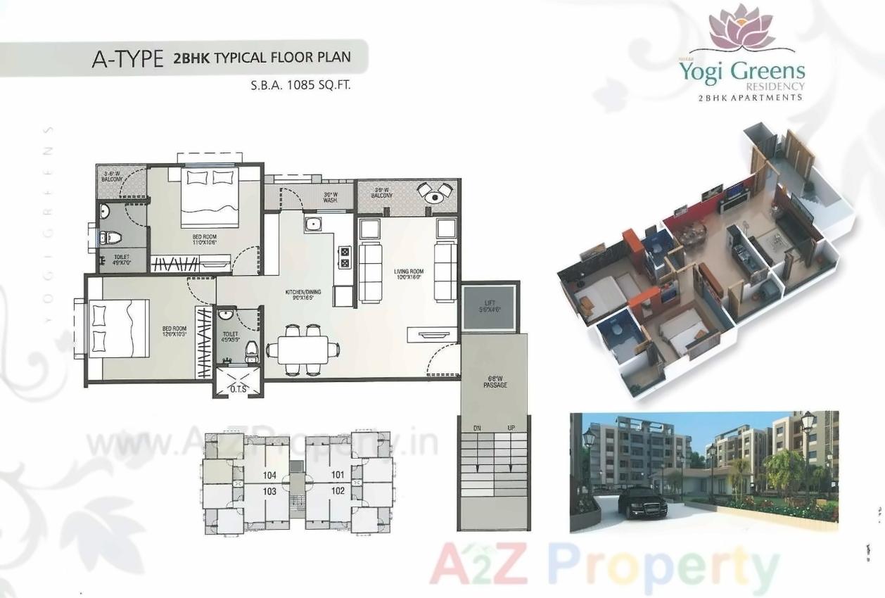 Layout of real estate project Yogi Greens Residency   (tower C G) located at Chhani, Vadodara, Gujarat