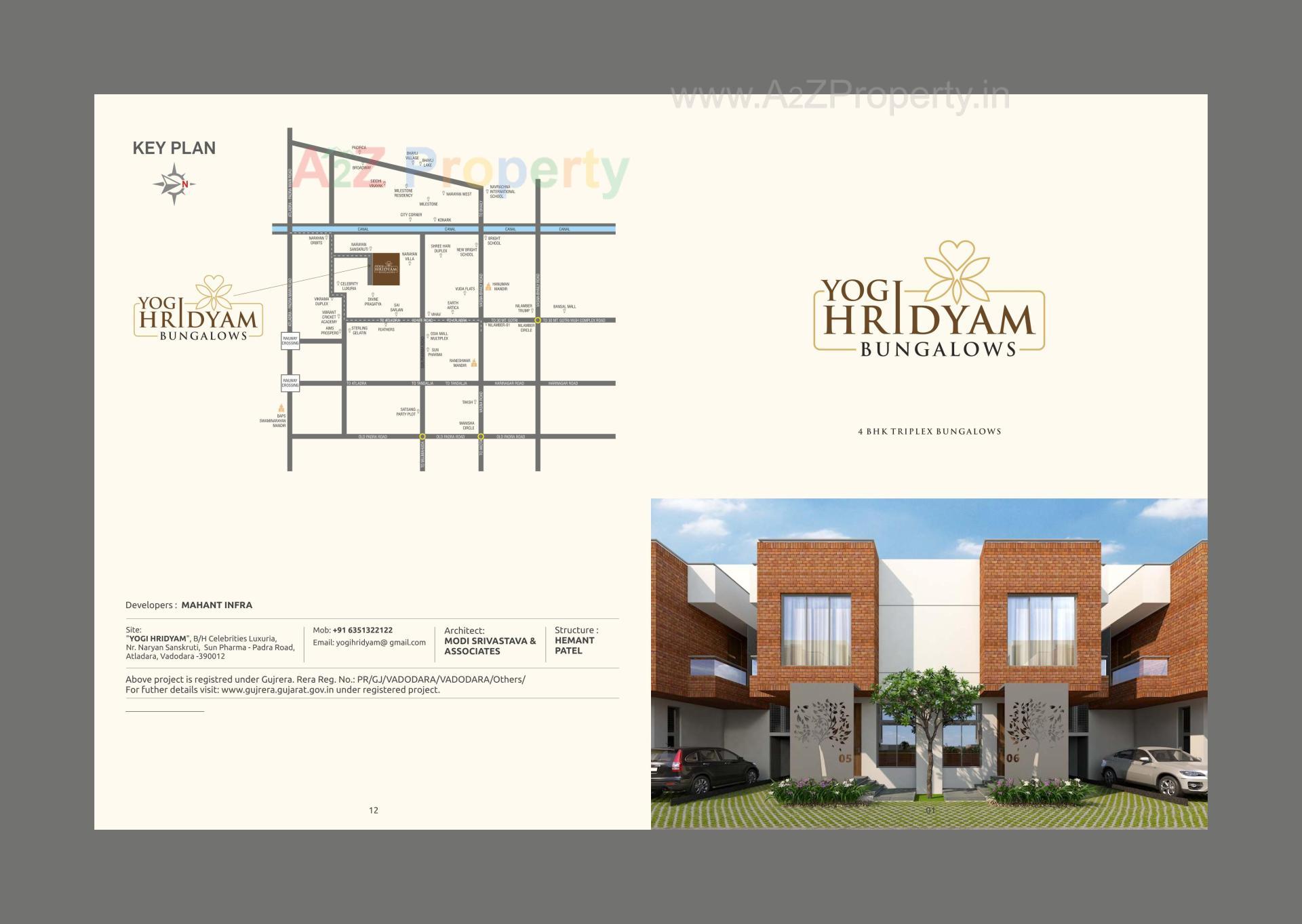 Layout of real estate project Yogi Hridyam Bungalows located at City, Vadodara, Gujarat