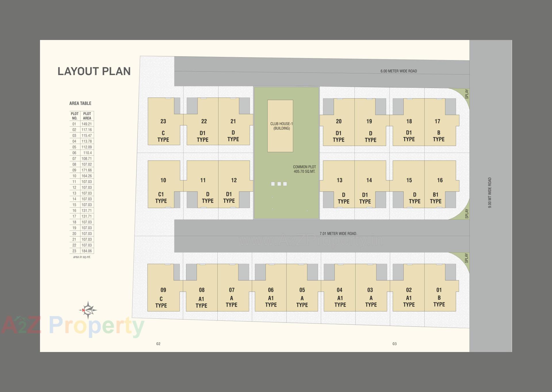 Layout of real estate project Yogi Hridyam Bungalows located at City, Vadodara, Gujarat