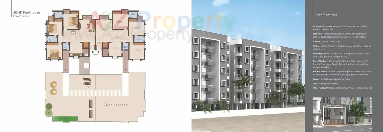 3D Elevation of real estate project Yogi Residency located at Atladara, Vadodara, Gujarat