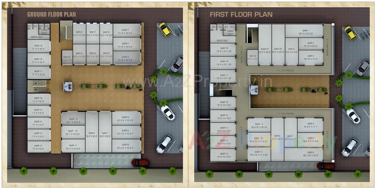 Layout of real estate project Yogiraj Hub   Heights located at Sayajipura, Vadodara, Gujarat