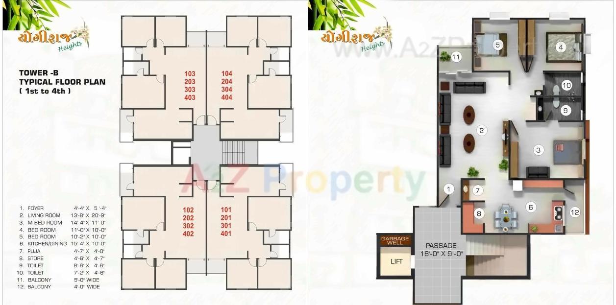 Layout of real estate project Yogiraj Hub   Heights located at Sayajipura, Vadodara, Gujarat