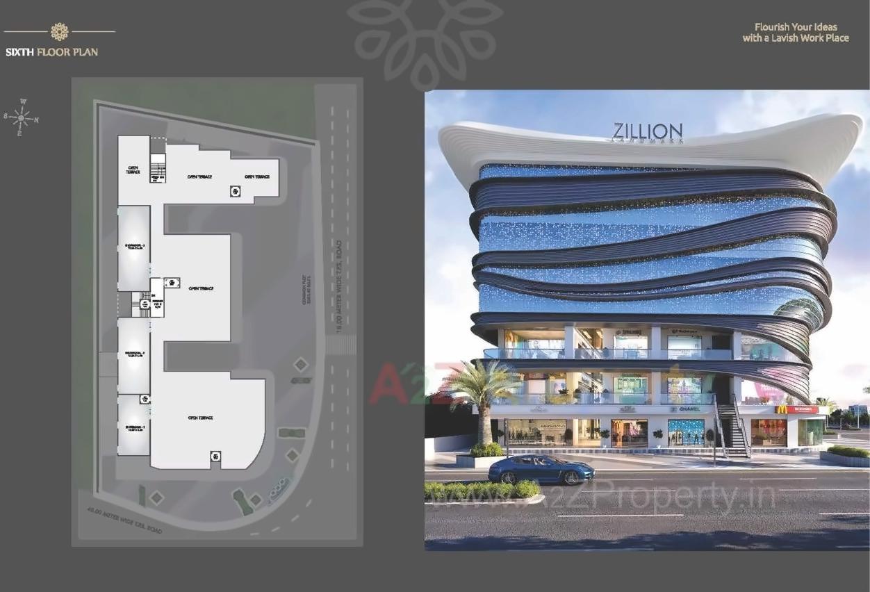 Layout of real estate project Zillion Landmark located at Tarsali, Vadodara, Gujarat