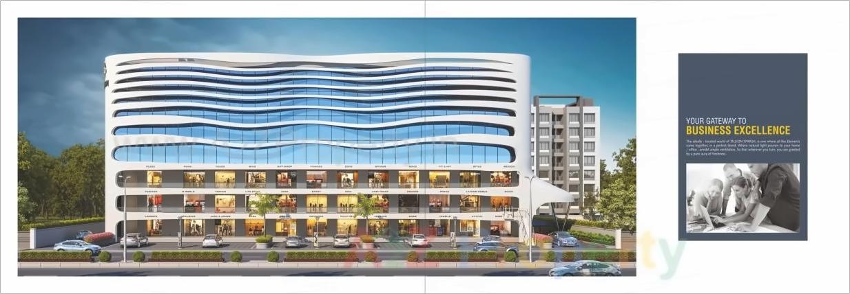 3D Elevation of real estate project Zillion Sparsh located at Tarsali, Vadodara, Gujarat