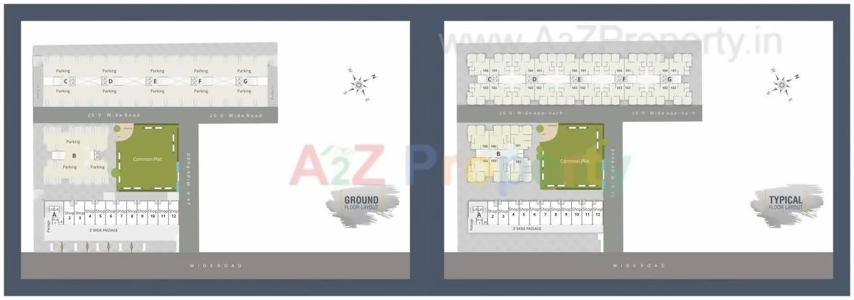 Layout of real estate project Zillion Sparsh located at Tarsali, Vadodara, Gujarat