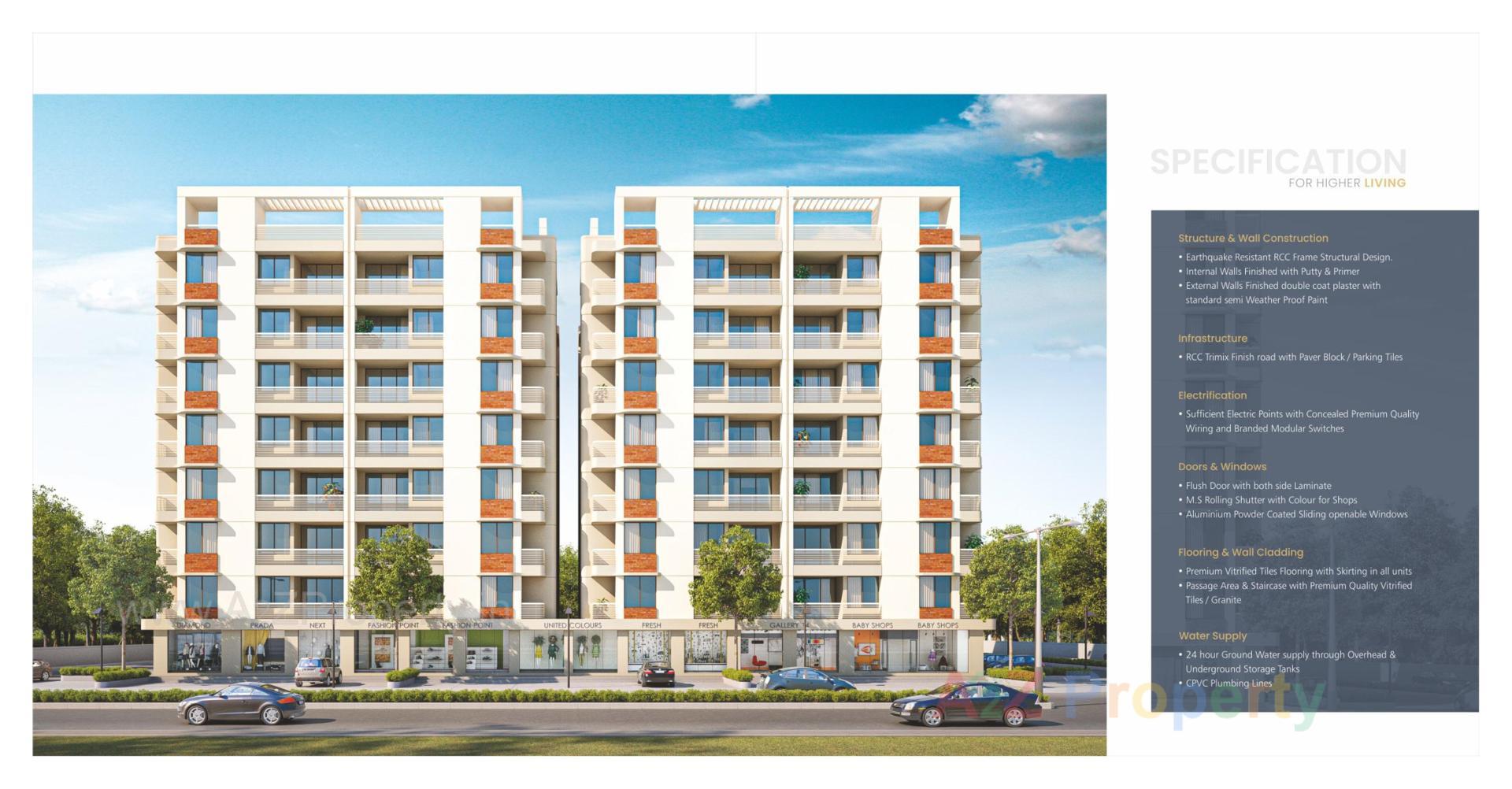 3D Elevation of real estate project Zillion The Splendid located at Bapod, Vadodara, Gujarat