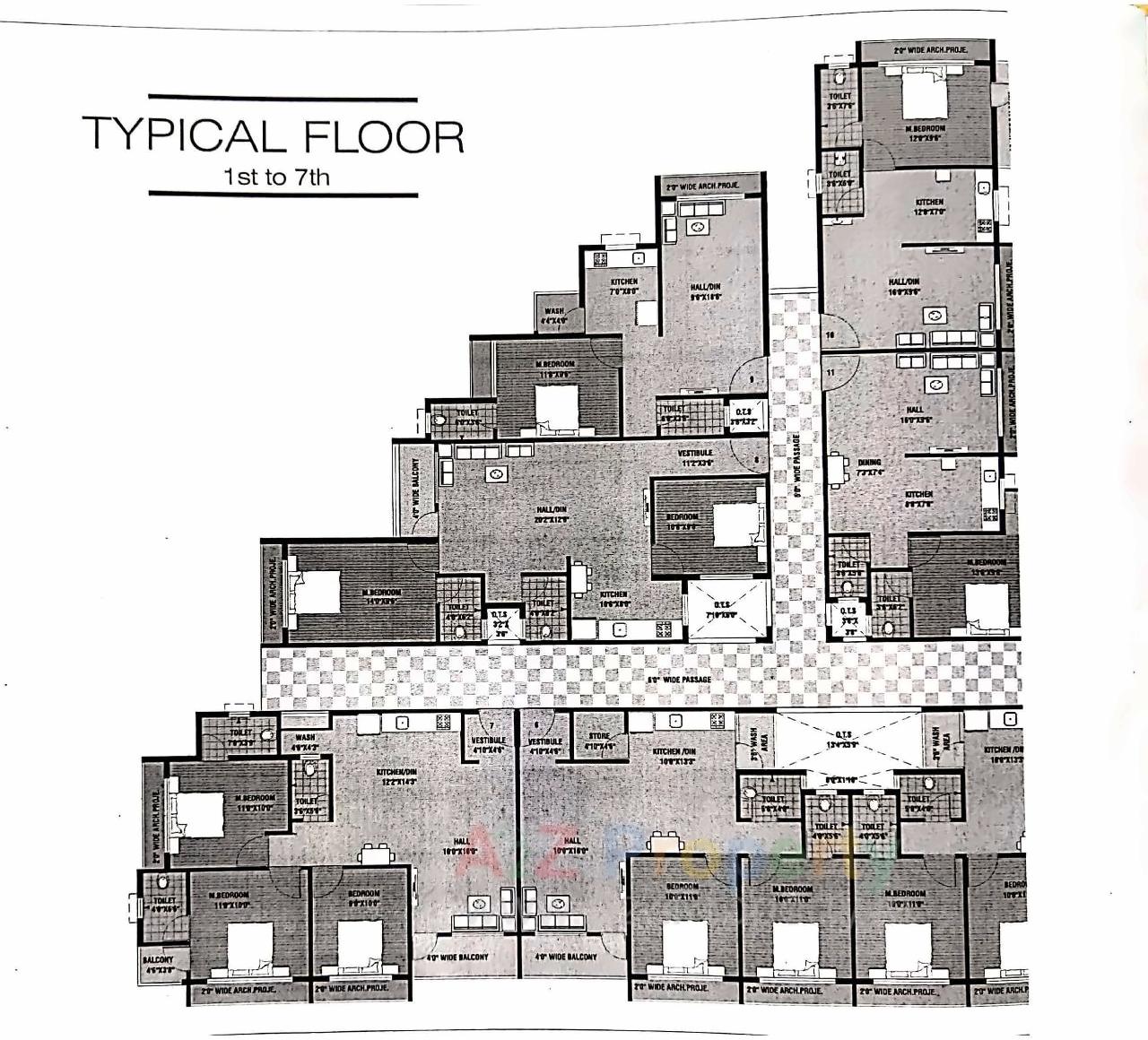 Layout of real estate project Aishwary Residency Co Op Housing Society Limited located at Valsad, Valsad, Gujarat