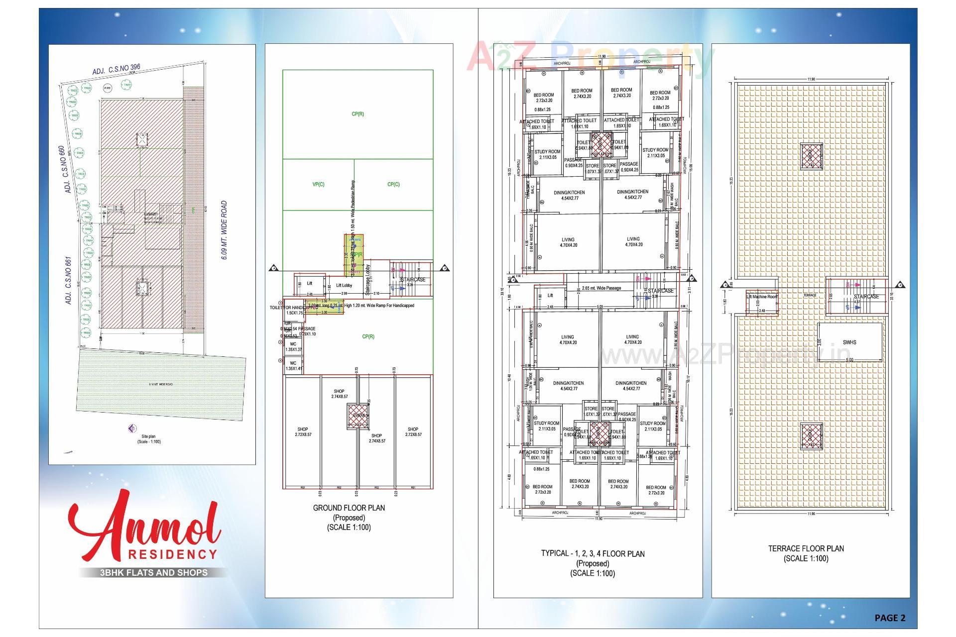 Layout of real estate project Anmol Residency located at Abrama, Valsad, Gujarat